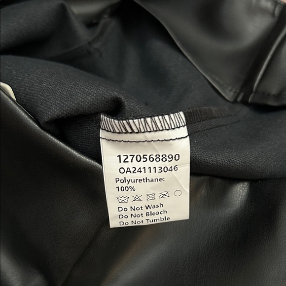 Commense Vegan Black Wide-Leg Faux Leather Pants, Size Small, NWT - Picture 10 of 11